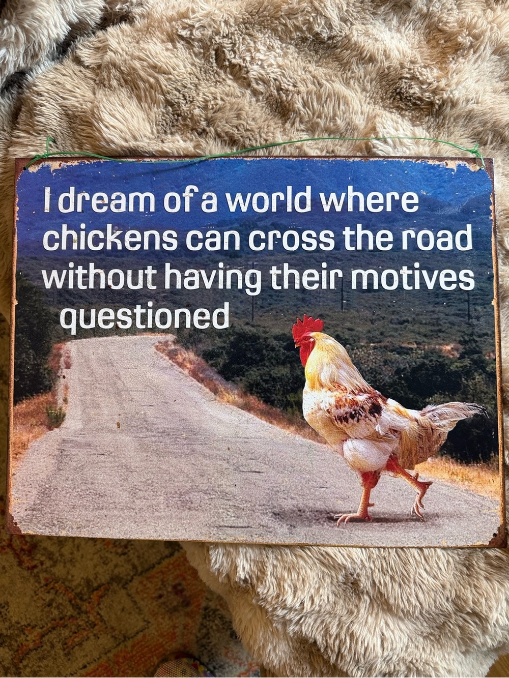 Funny Chicken Metal Sign Farmhouse Barn Wall Decor